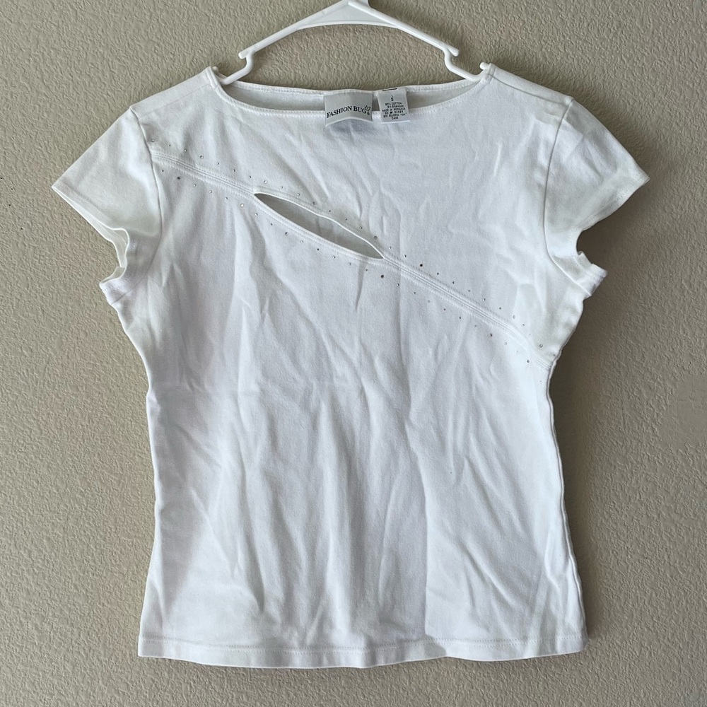 Vtg Y2K Fashion bug Rhinestone Tee